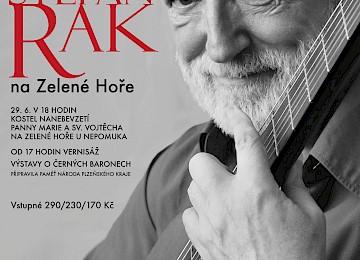 Recitál kytarového virtuosa a skladatele Štěpána Raka na Zelené Hoře dne 29-6-2023