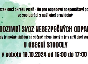 Svoz nebezpečných odpadů - 19.10.2024